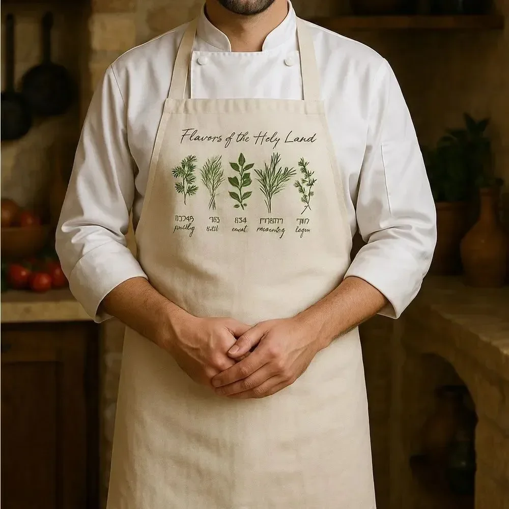 Flavor of the Holy Land canvas apron, unisex